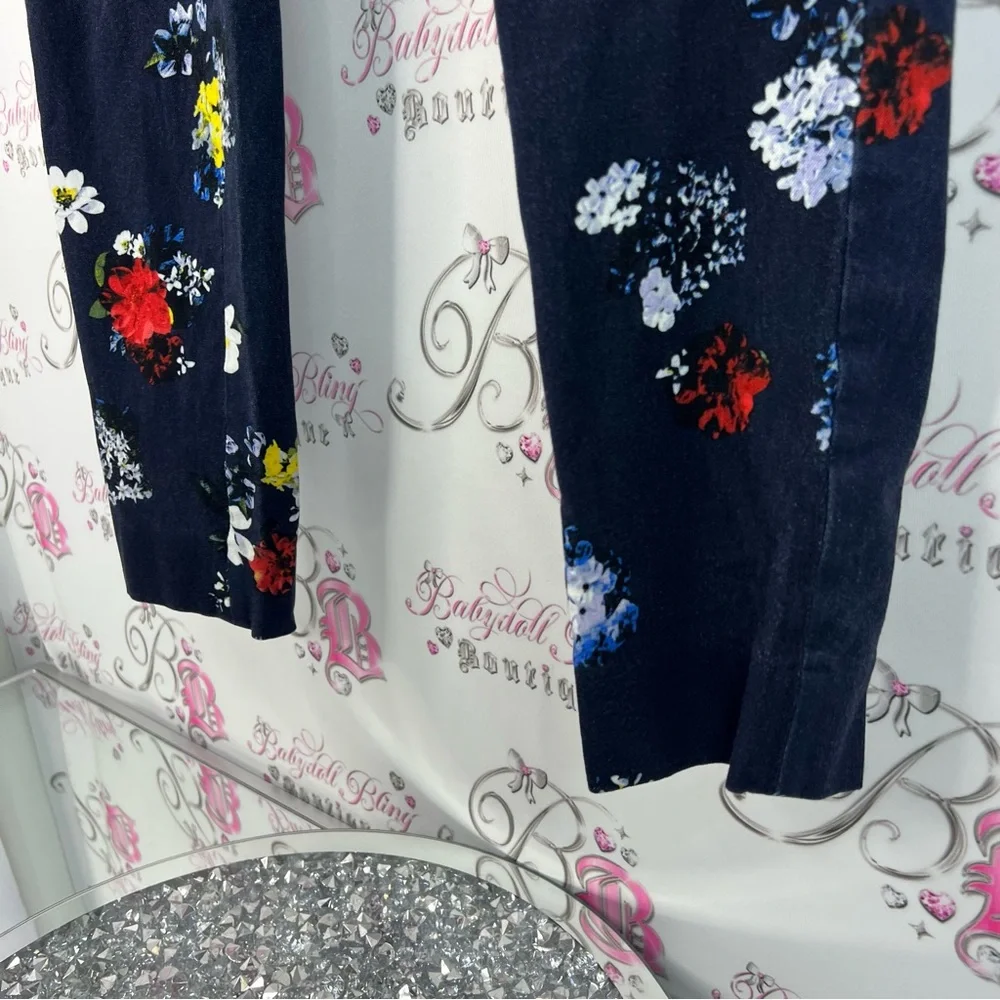 Banana Republic pants flowers navy red Floral Skinny Jeans - Multicolor - Picture 3 of 12
